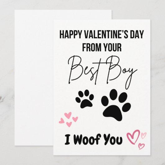 Valentijnsdag Kaarten van Dog for Dog Mom (Voorkant / Achterkant)