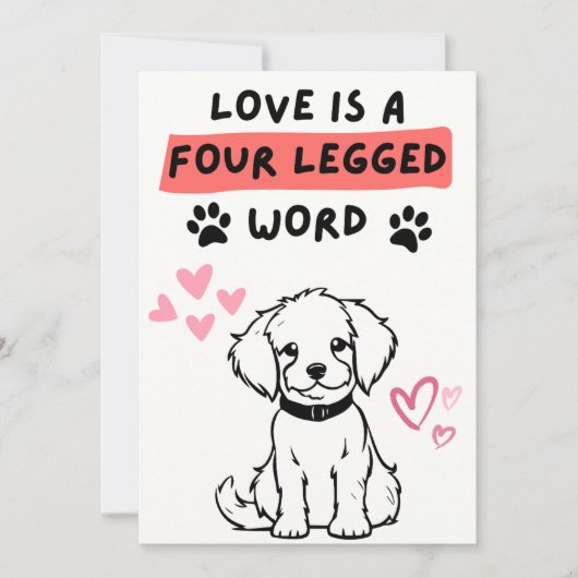 Valentijnsdag Kaarten van Dog voor haar (Voorkant)