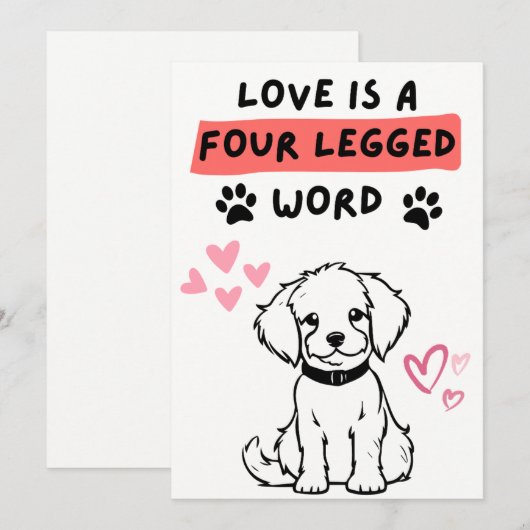 Valentijnsdag Kaarten van Dog voor haar (Voorkant / Achterkant)
