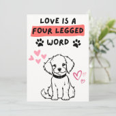 Valentijnsdag Kaarten van Dog voor haar (Staand voorkant)