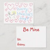 Valentijnsdag Kaarten voor kinderen Notitiekaartje (Voorkant / Achterkant)