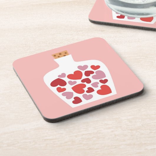 Valentijnsdag kaartontwerp bier onderzetter (Linkerzijde)