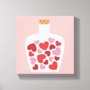 Valentijnsdag kaartontwerp canvas afdruk