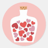 Valentijnsdag kaartontwerp ronde sticker (Voorkant)