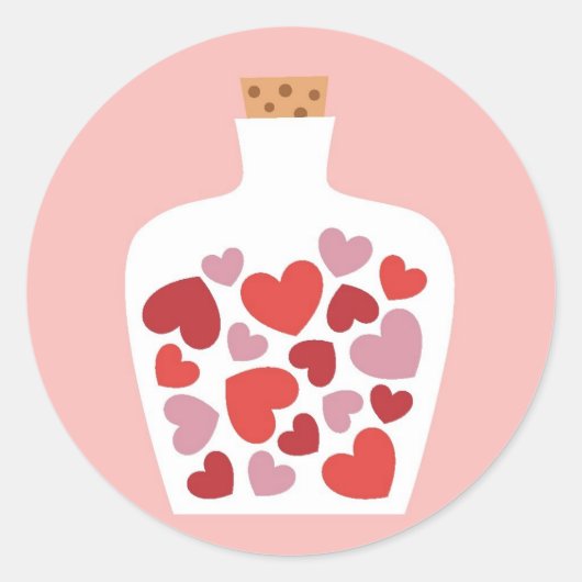 Valentijnsdag kaartontwerp ronde sticker (Voorkant)