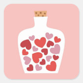 Valentijnsdag kaartontwerp vierkante sticker (Voorkant)