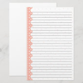 Valentijnsdag kabelgrens briefpapier (Voorkant / Achterkant)