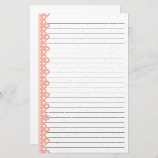 Valentijnsdag kabelgrens briefpapier (Voorkant / Achterkant)