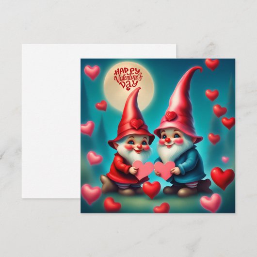 Valentijnsdag Kabouters  Feestdagenkaart (Voorkant / Achterkant)