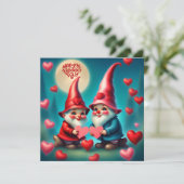 Valentijnsdag Kabouters Feestdagenkaart (Staand voorkant)