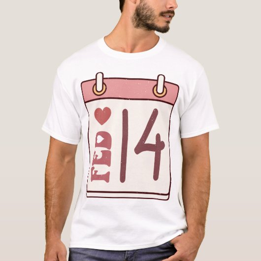 Valentijnsdag Kalender T-shirt (Voorkant)