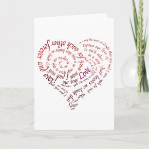 Valentijnsdag kalligrafie hart met vers feestdagen kaart