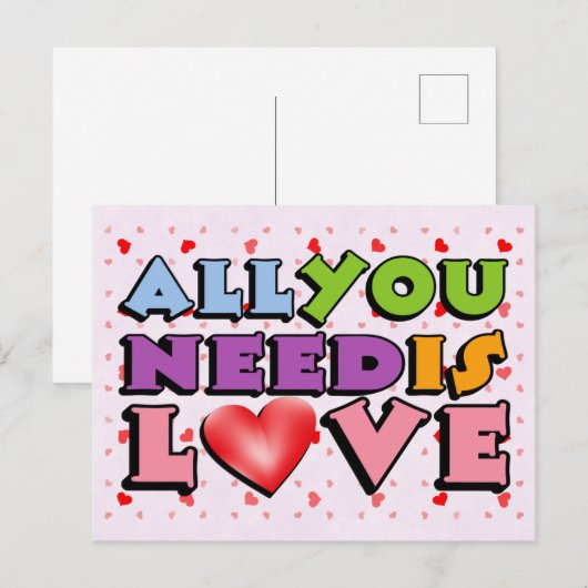 Valentijnsdag kan alleen maar retro hebben als je  briefkaart (Voorkant / Achterkant)