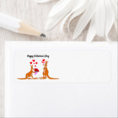 Valentijnsdag Kangaroos Return Address Label (Insitu)