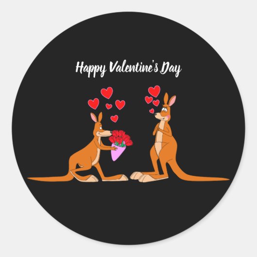 Valentijnsdag Kangaroos sticker (Voorkant)