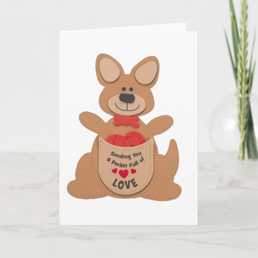 Valentijnsdag Kangoeroes kerstkaart Feestdagen Kaart (Voorkant)