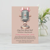 Valentijnsdag Karaoke uitnodiging (Staand voorkant)