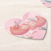 Valentijnsdag Kartonnen Onderzetters (Gekanteld)