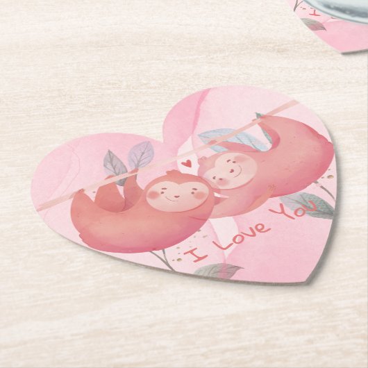 Valentijnsdag Kartonnen Onderzetters (Gekanteld)