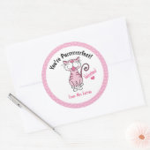 Valentijnsdag Kat Je bent purrfect Kinder leraar Ronde Sticker (Envelop)