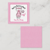 Valentijnsdag Kat Je Bent Purrrfect Kinder Leraar Notitiekaartje (Voorkant / Achterkant)