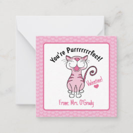 Valentijnsdag Kat Je Bent Purrrfect Kinderen Leraa Notitiekaartje