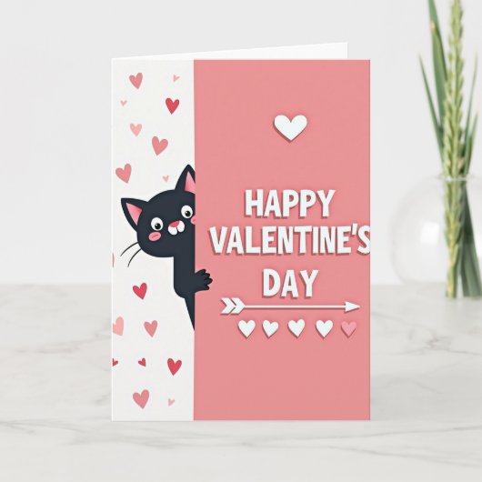 Valentijnsdag Kat Kaart (Voorkant)