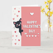 Valentijnsdag Kat Kaart (Gele Bloem)