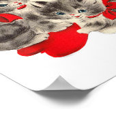 Valentijnsdag Kat Kitten Kat Retro Vale Poster (Hoek)
