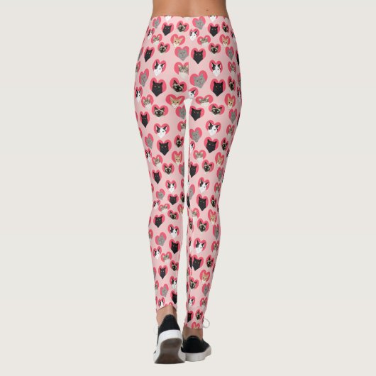 Valentijnsdag Kat-leggings Leggings (Achterkant)