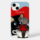  Valentijnsdag, kat-muis-theebeker Case-Mate iPhone Case (Achterkant)