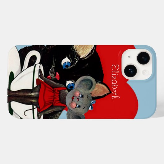  Valentijnsdag, kat-muis-theebeker Case-Mate iPhone Case (Achterkant (horizontaal))