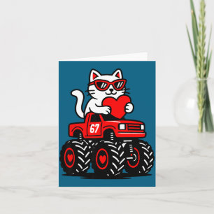 Valentijnsdag Kat op Truck Illustratie Kaart