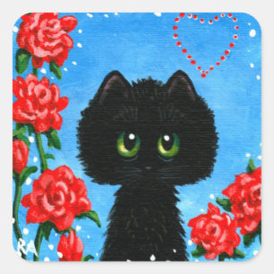 Valentijnsdag Kat Stickers Creationarts