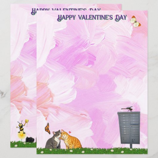 Valentijnsdag - Kat, Vlinder, Libel (Voorkant / Achterkant)