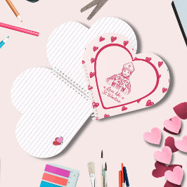 Valentijnsdag katholieke liefdescitaat roze illust notitieboek