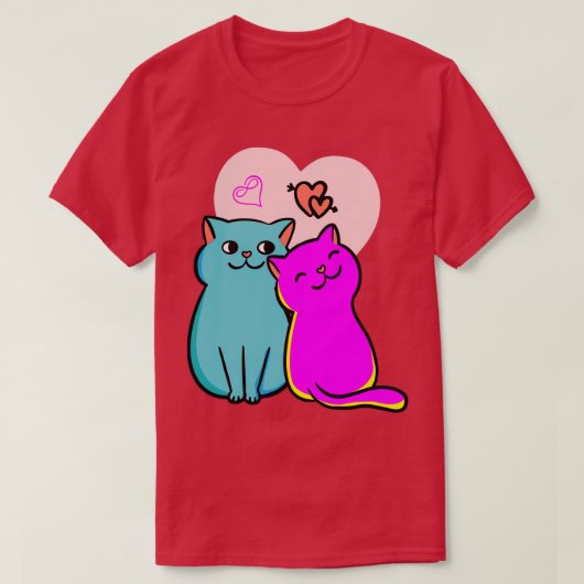 Valentijnsdag katten (3) t-shirt (Design voorkant)