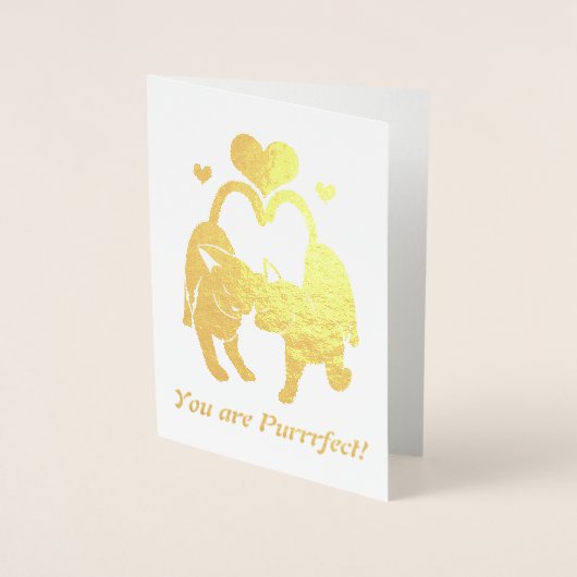 Valentijnsdag Katten Folie Kaarten (Voorkant)