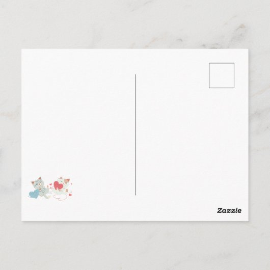Valentijnsdag Katten Harart Yarn Kitten Beste Vrie Briefkaart (Achterkant)