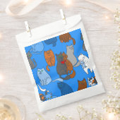 Valentijnsdag katten hart blauw bedankzakje (Geknipt)