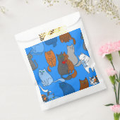 Valentijnsdag katten hart blauw bedankzakje (Gezegeld)