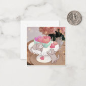 Valentijnsdag: Katten, Hartkoekjes & Bloemen Notitiekaartje (Voorkant / Achterkant in situ)