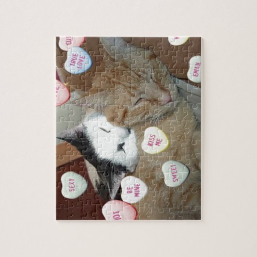 Valentijnsdag Katten Legpuzzel (Verticaal)