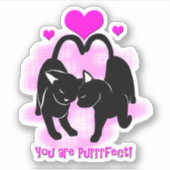Valentijnsdag Katten Sticker (Voorkant)