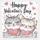Valentijnsdag Katten Sticker (Voorkant)