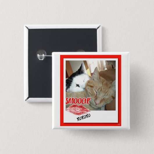 Valentijnsdag Katten Vierkante Button 5,1 Cm (Voorkant /achterkant)