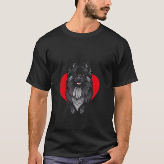 Valentijnsdag Keeshond Hond T-shirt (Voorkant)