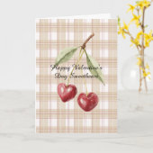 Valentijnsdag Kersen Harten Liefde Kaart (Gele Bloem)