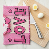 Valentijnsdag keuken handdoek (Quarter Fold)