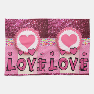 Valentijnsdag keuken handdoek